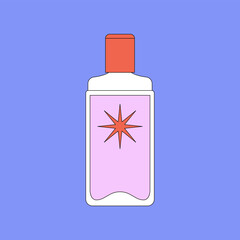 Vector illustration of tonic. Beauty product and online shopping. Korean cosmetic. Can be used as illustration in magazine, banner, social media, highlights, typographic design. Skin care concept