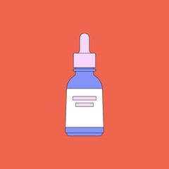 Vector illustration of serum bottle. Beauty product and shopping. Korean cosmetic. Can be used as illustration in magazine, banner, social media, highlights, typographic design. Skin care concept