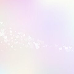 White heart love confettis. Valentine's day comet