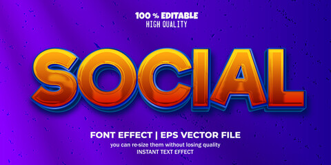 social editable text effect 