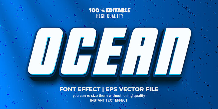 ocean editable text effect 