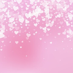 White heart love confettis. Valentine's day fallin