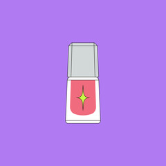 Vector illustration of nail polish. Manicure and pedicure. Beauty products and online shopping. Can be used as illustration in magazine, banner, social media, highlights, typographic design