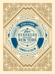 Western card with vintage style