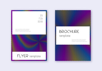 Fototapeta premium Stylish cover design template set. Rainbow abstrac