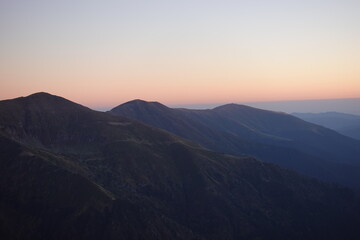 Fototapeta na wymiar Sunset Scene in Mountains