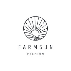 Natural Farm Sun Plant Logo in white backround