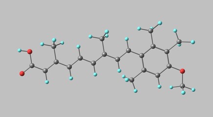 Naklejka premium Acitretin molecular structure isolated on grey