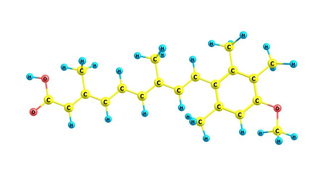 Acitretin molecular structure isolated on white