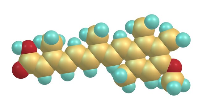 Acitretin molecular structure isolated on white