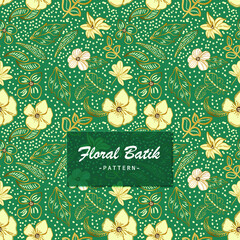 Beautiful floral batik seamless pattern