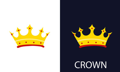 The golden crown of kings and queens. For dark and light backgrounds. Vector illustration.