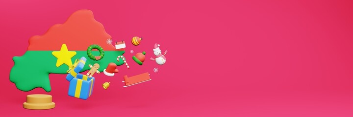 3d rendering of christmas new year celebration in Burkina Faso for web cover and social media
