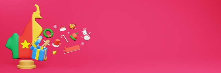 3d rendering of christmas new year celebration in Cameroon for web cover and social media