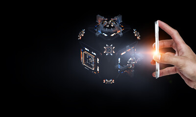 Technology and innovation concept . Mixed media