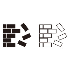 brick wall icon. Vector illustration 