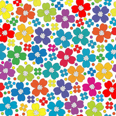 Colorful seamless pattern with flowers