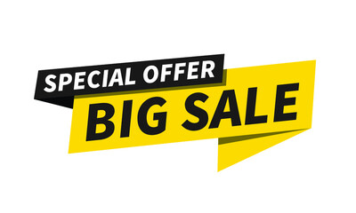 Big Sale of Special Offers and Discount Banner Template Vector Design.