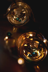 Led lights in glass jars