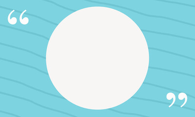 blue background with oblique waves and white circles with quotes