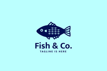 Simple Abstract Fish Geometric Logo