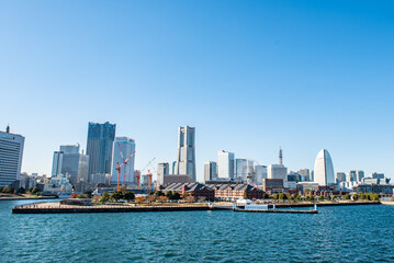 Fototapeta na wymiar 横浜大さん橋から見たみなとみらいの風景