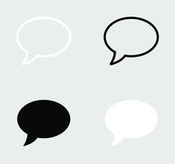 Set of Speech bubbles Icon, flat design style. Vector chat icon for design, websites, app, UI. Speech bubbles icon illustration on gray background