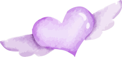 Heart love valentine watercolor clipart