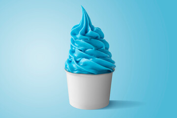 Blueberry ice cream on the bowl