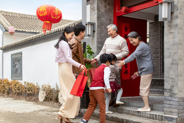 Happy family celebrating Chinese New Year