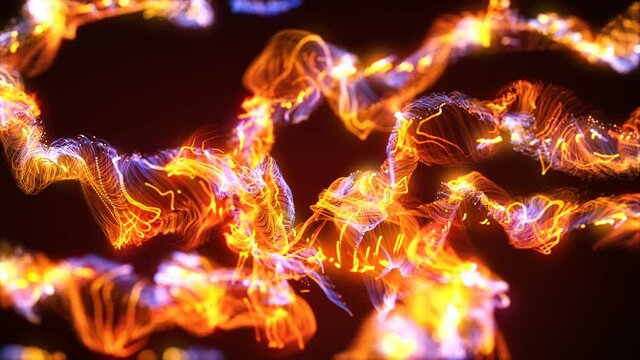 3d render of the abstract neon particles