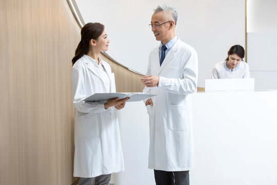 Confident doctors working in the hospital