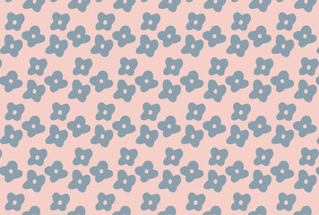 北欧風のピンクとグレーの花柄の壁紙
