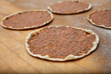 A view of several prepared manakish.