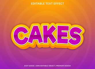 cakes text effect template with bold and modern style use for business brand and lo