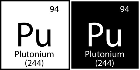 Plutonium chemical element. Education background. Mendeleev table. Modern design. Vector illustration. Stock image. 
