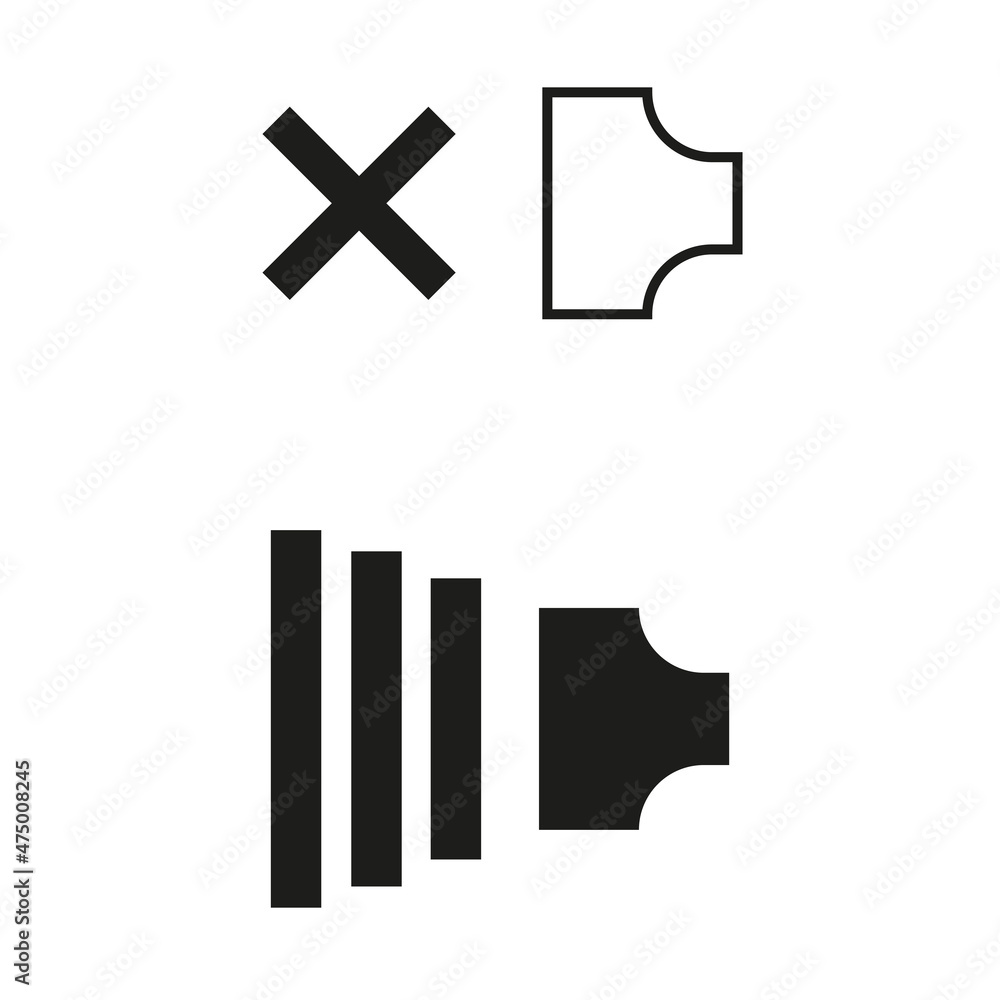 Poster audio speaker icon set. music concept. computer button. app element. simple flat design. vector illu