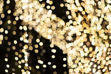 blurred abstract bokeh background for Decorations for New Year and Holidays, Christmas ball light