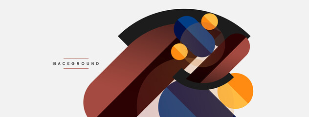 Round geometric shapes lines and circles. Vector template for wallpaper banner background or landing page