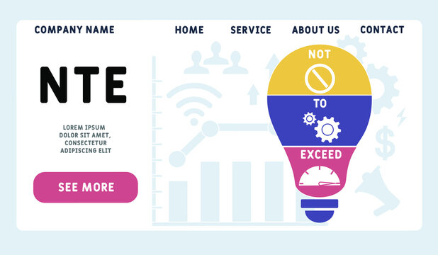 NTE - Not To Exceed acronym. business concept background.  vector illustration concept with keywords and icons. lettering illustration with icons for web banner, flyer, landing