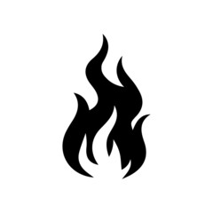 Fire flame icon. Black icon isolated. Fire flame silhouette. Simple icon for your web site design, app, logo, UI. Vector illustration.