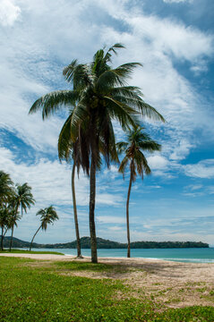 The  beautiful Laguna beach at SAii Hotel, one of famous beaches in Phuket, Thailand