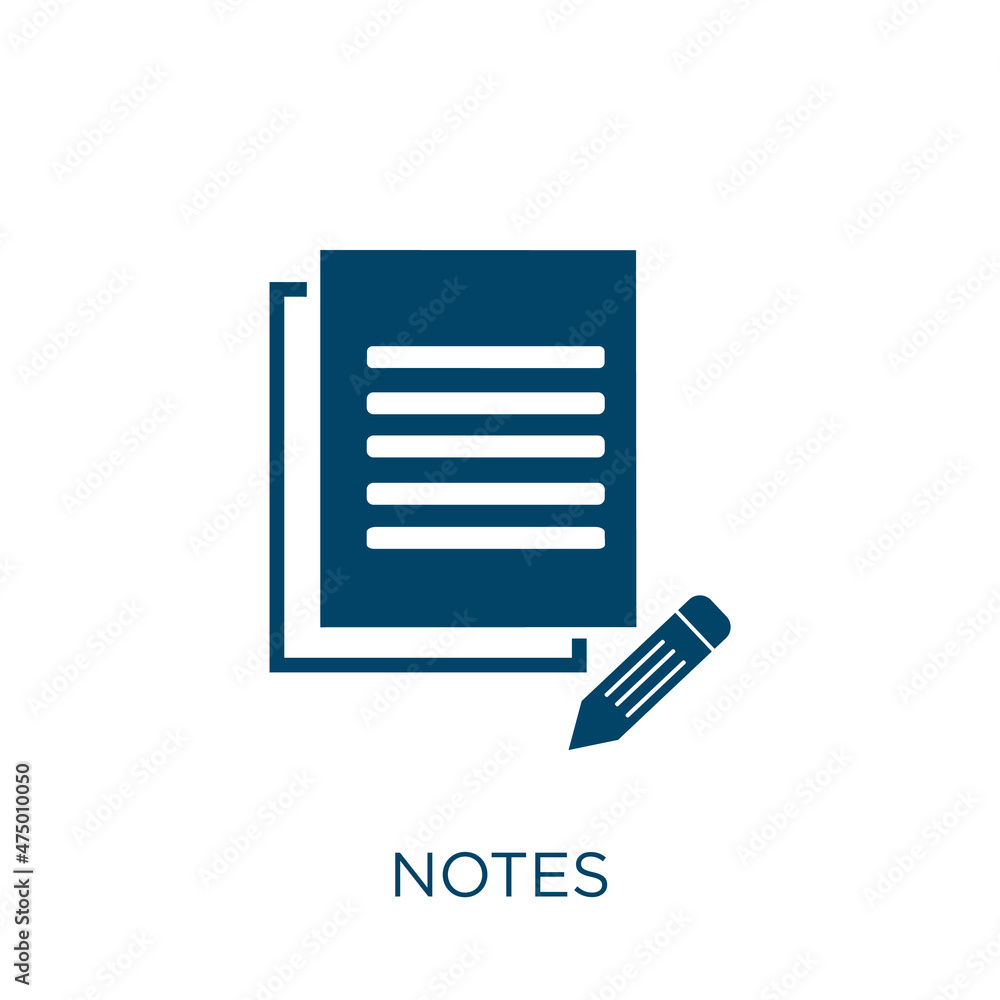 Poster notes vector icon. note filled flat symbol for mobile concept and web design. black page glyph icon.