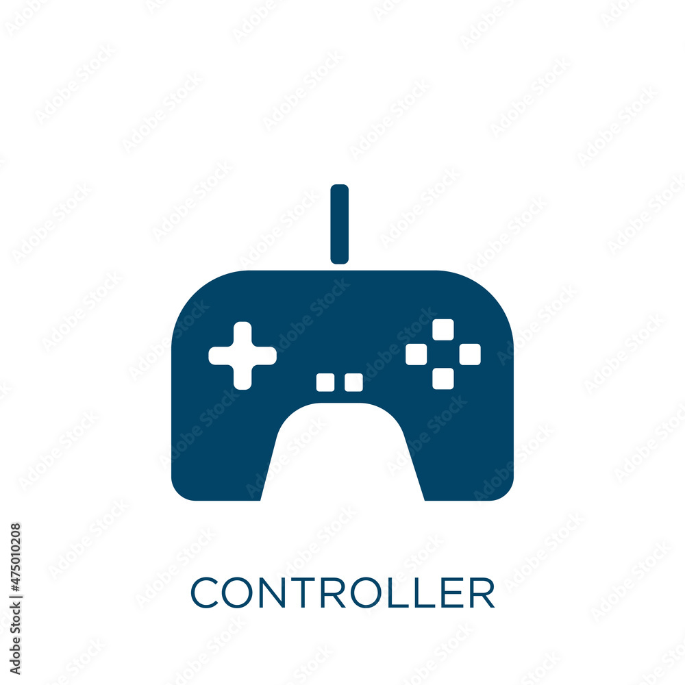 Poster controller vector icon. technology filled flat symbol for mobile concept and web design. black play 