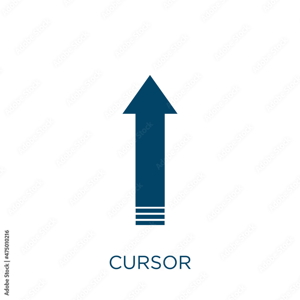 Poster cursor vector icon. arrow filled flat symbol for mobile concept and web design. black communication 