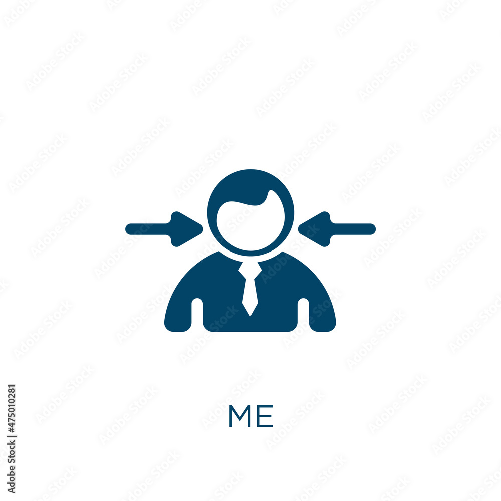 Poster me vector icon. communication filled flat symbol for mobile concept and web design. black button gly