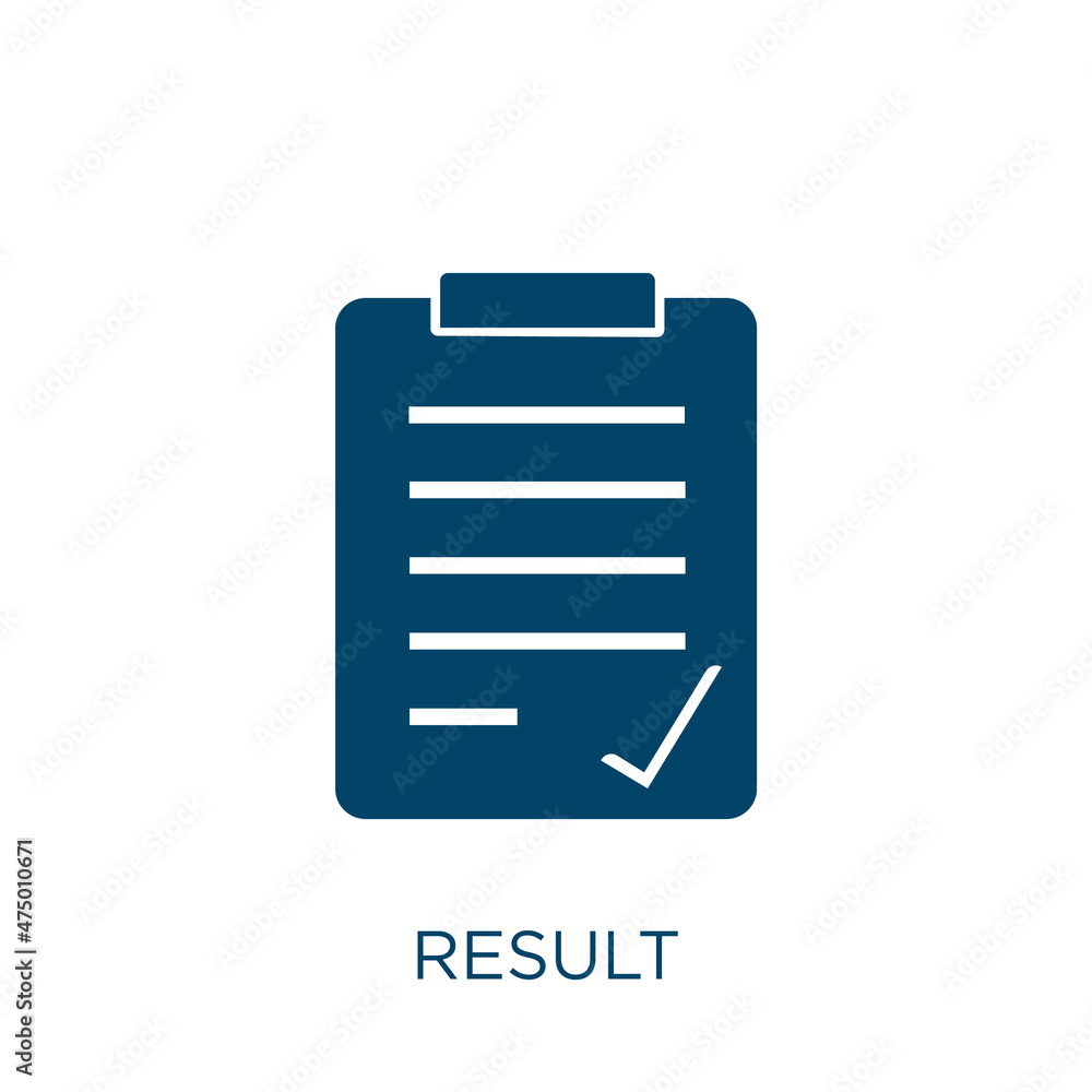 Poster result vector icon. graph filled flat symbol for mobile concept and web design. black results glyph 