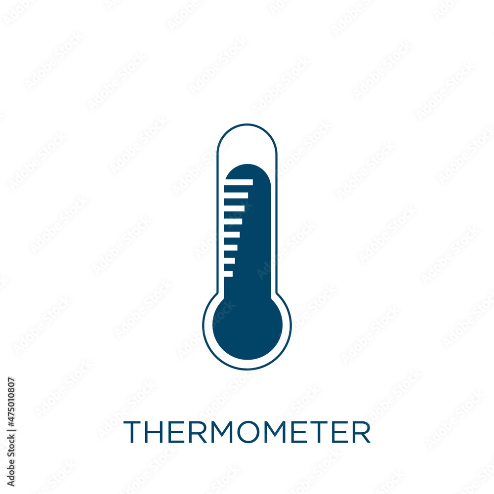 Poster thermometer vector icon. temperature filled flat symbol for mobile concept and web design. black cel