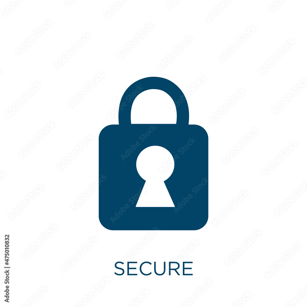 Poster secure vector icon. internet filled flat symbol for mobile concept and web design. black security gl