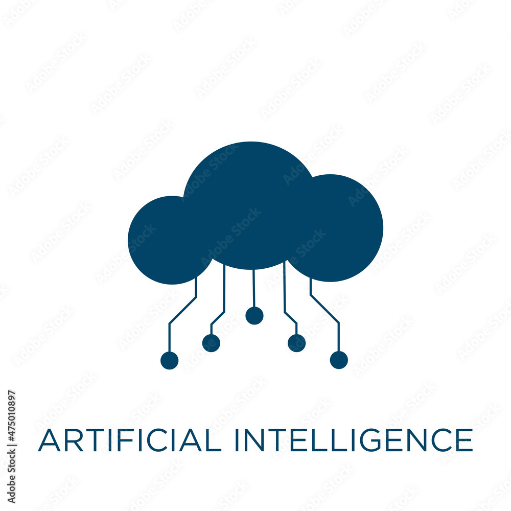 Poster artificial intelligence vector icon. robot filled flat symbol for mobile concept and web design. bla